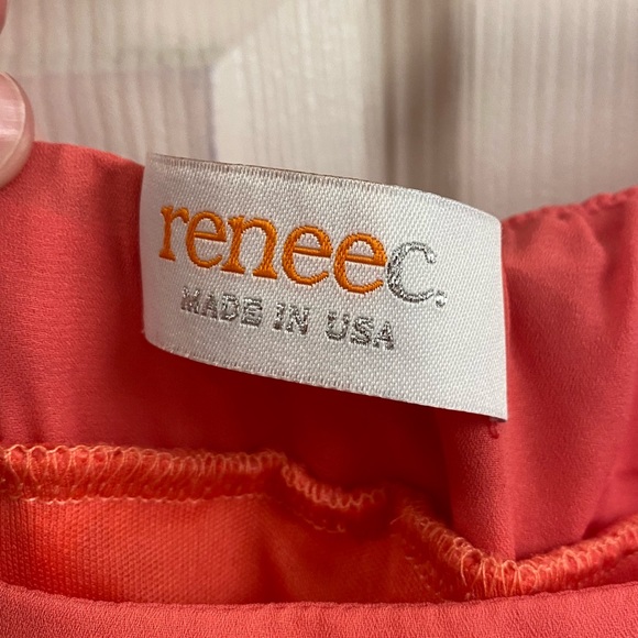 Renee C Coral Pink Lace Midi Tie-Strap Dress Size L - Picture 5 of 6